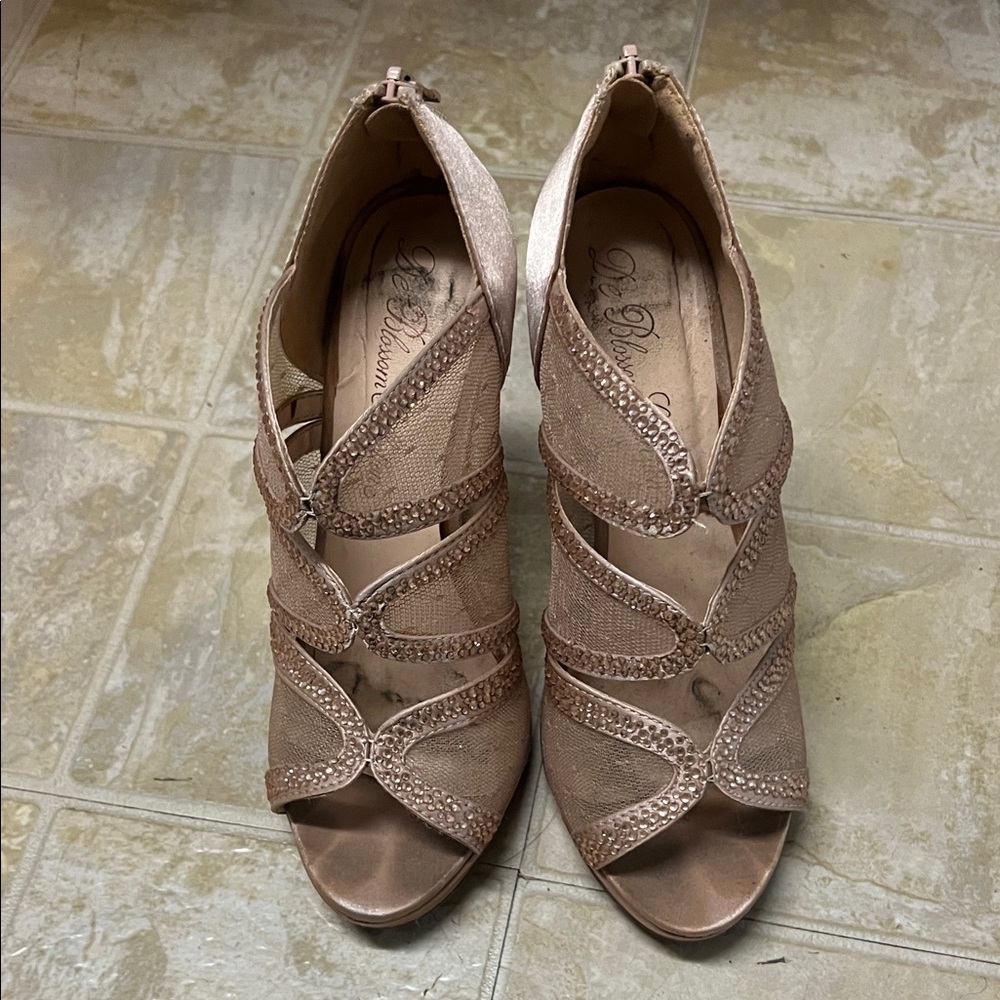 Elegant Beige Strappy Heels